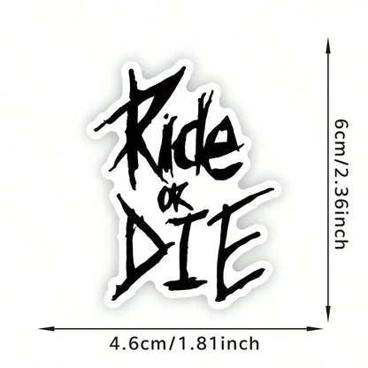 1 Set Bicycle Frame Stickers, "Ride Or Die" Top Tube Decals, Suitable For Mountain Bike Frame Decoration, Bicycle, Car, Motorcycle Accessories