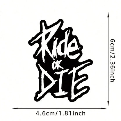 1 Set Bicycle Frame Stickers, "Ride Or Die" Top Tube Decals, Suitable For Mountain Bike Frame Decoration, Bicycle, Car, Motorcycle Accessories