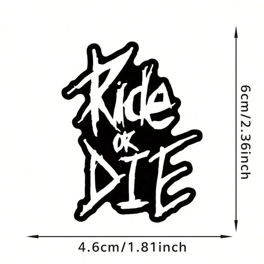 1 Set Bicycle Frame Stickers, "Ride Or Die" Top Tube Decals, Suitable For Mountain Bike Frame Decoration, Bicycle, Car, Motorcycle Accessories