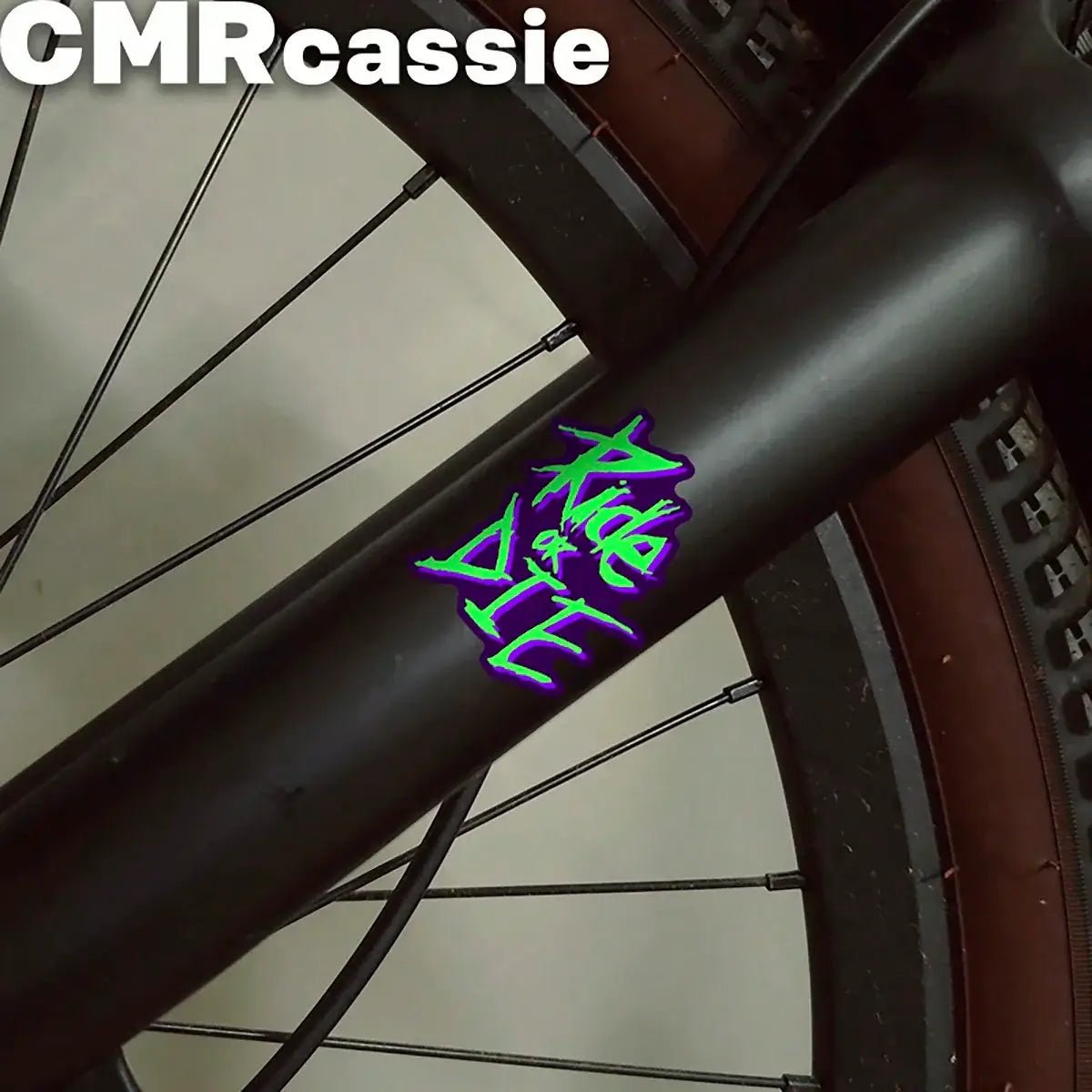 1 Set Bicycle Frame Stickers, "Ride Or Die" Top Tube Decals, Suitable For Mountain Bike Frame Decoration, Bicycle, Car, Motorcycle Accessories