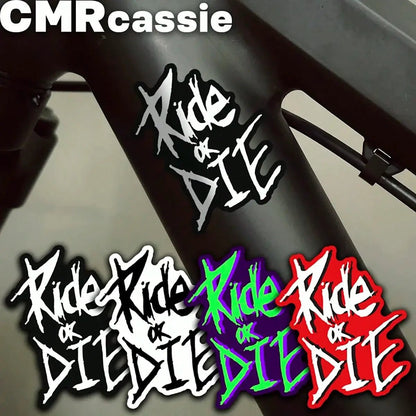 1 Set Bicycle Frame Stickers, "Ride Or Die" Top Tube Decals, Suitable For Mountain Bike Frame Decoration, Bicycle, Car, Motorcycle Accessories