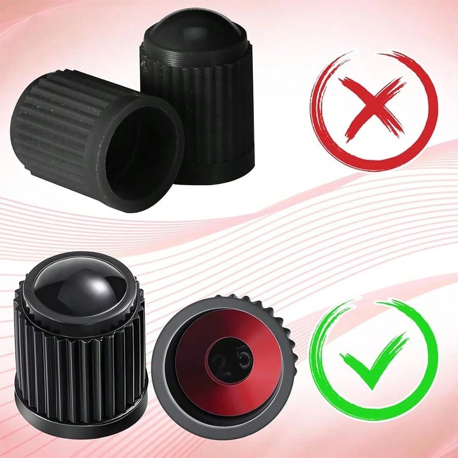 10/20 Tire Valve Caps, Universal Dust Caps - Black Steam Caps - For Car Tires, Bicycles, Bikes, Motorcycles,Escooters