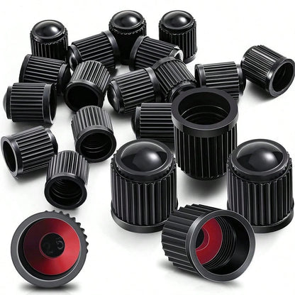 10/20 Tire Valve Caps, Universal Dust Caps - Black Steam Caps - For Car Tires, Bicycles, Bikes, Motorcycles,Escooters