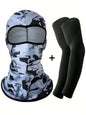 Balaclava Face Mask+Arm Sleeves Set, Summer Cooling Neck Gaiter, UV Protector Motorcycle Ski Scarf For Men/Women Summer UV Protection Full Head Mask Neck Cover For Driving Cycling