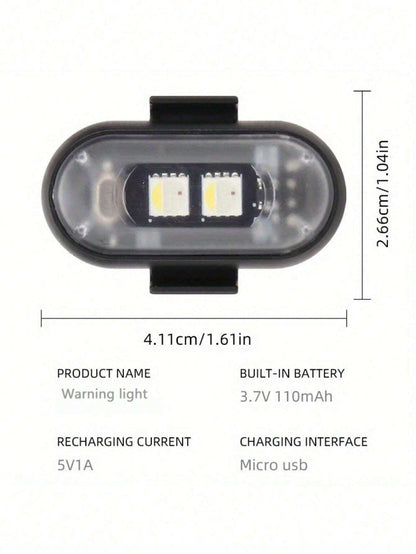 Waterproof RGB LED Warning Light Kit for Motorcycles, Remote Control, Ambiance Light, Mini LED Indicator with USB Port, Night Warning Light for Cars and Drones