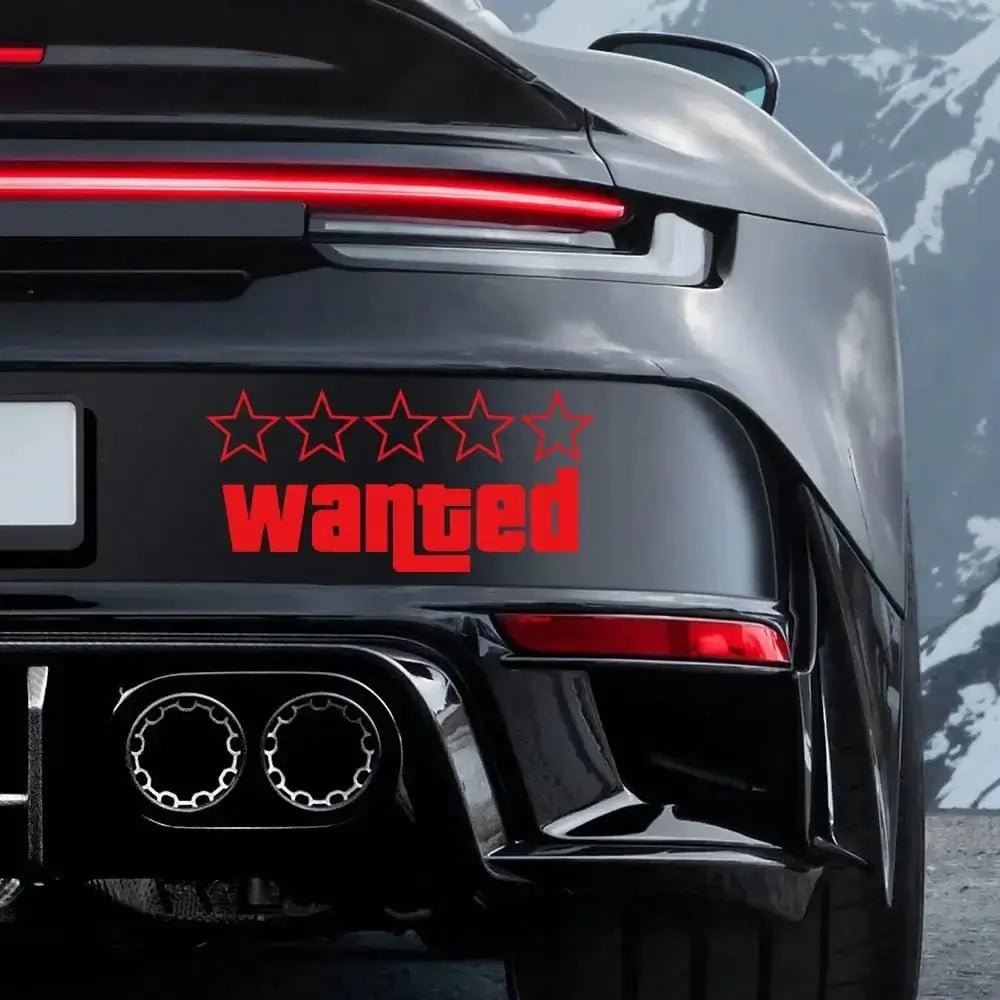 1pc Wanted Laser Car Funny Stickers Auto Vinyl Film GTA Decals