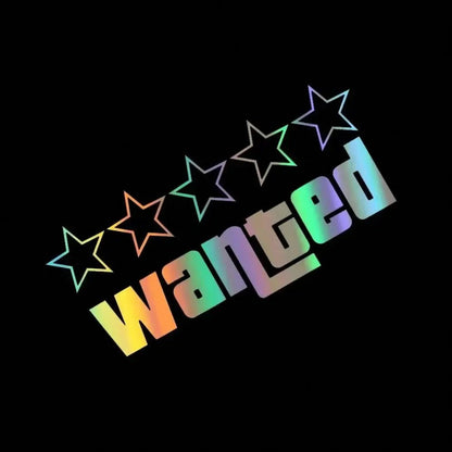 1pc Wanted Laser Car Funny Stickers Auto Vinyl Film GTA Decals