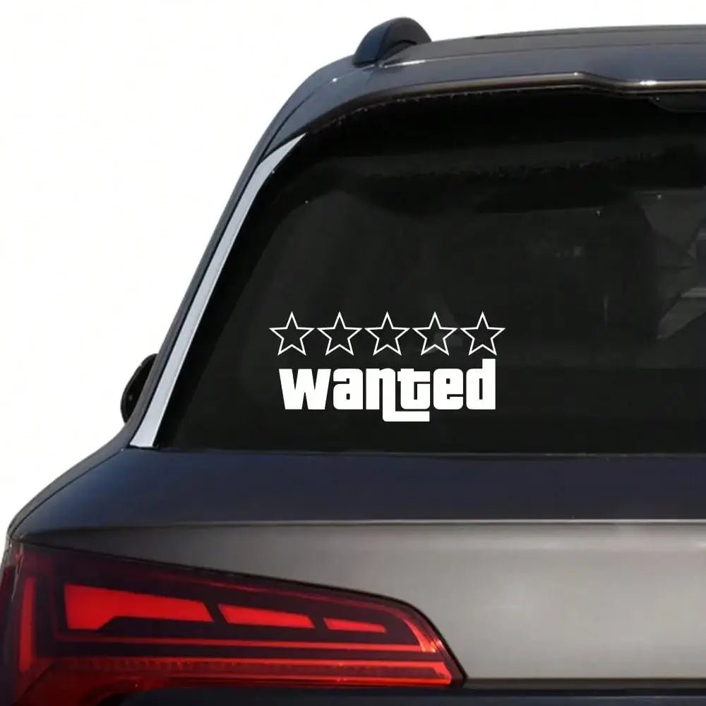 1pc Wanted Laser Car Funny Stickers Auto Vinyl Film GTA Decals
