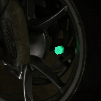 4cs Glow In The Dark Valve Caps, Valve Caps, Universal Fluorescent Tire Valve,Daytime Light Absorption, Long Light Effect Time. The Car's Luminous Valve Is Green, Pink, Blue, Yellow. The Car Tire Valve Cap And Motorcycle Valve Core Emit Light